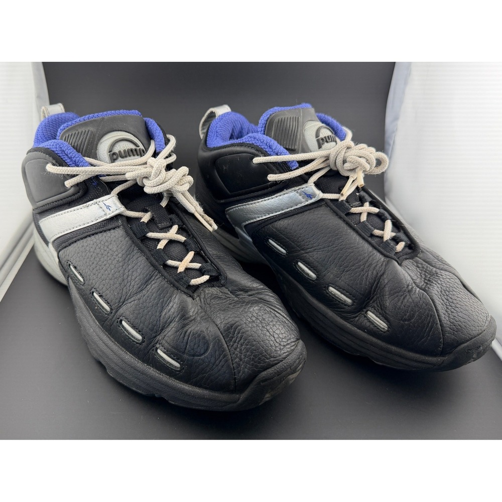 Reebok The Pump Basketball Sneakers-Black Silver Blue, DMX, RB 011 FLU, Mens 9